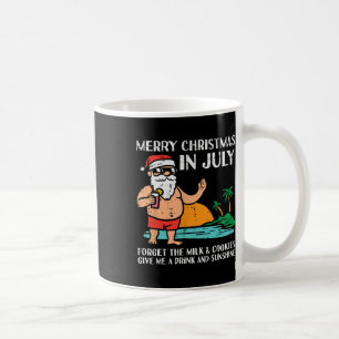 Taza De Café Playa de Santa Feliz Navidad en Julio Olvida Leche