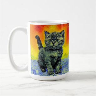Taza De Café Playa de Sunset Cat Style Van Gogh