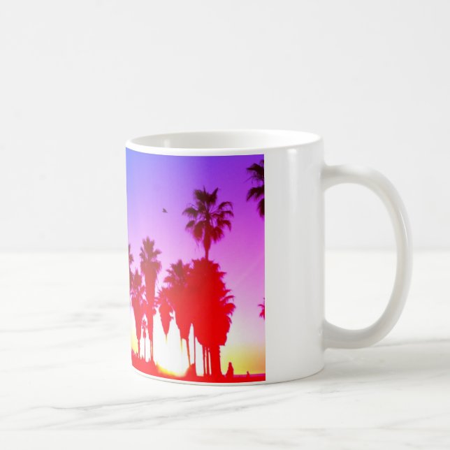 Taza De Café Playa de Venecia de las palmeras (Derecha)