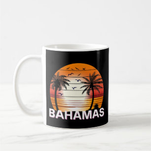 Taza De Café Playa de verano de palmeras antiguas de las Bahama