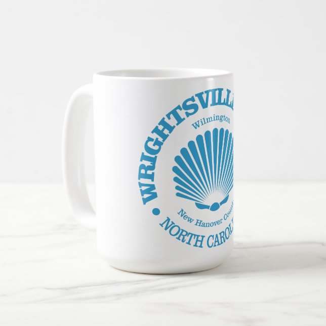 Taza De Café Playa de Wrightsville (concha de mar) (Anverso izquierdo)