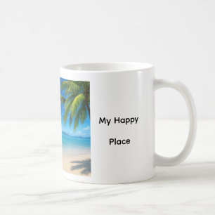 Taza De Café Playa del Caribe Mi lugar feliz
