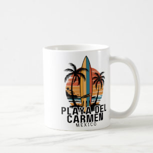 Taza De Café Playa Del Carmen México Surfing Surfista _1
