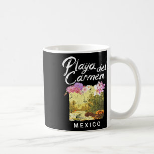 Taza De Café Playa Del Carmen México Vintage Floral T Shirt