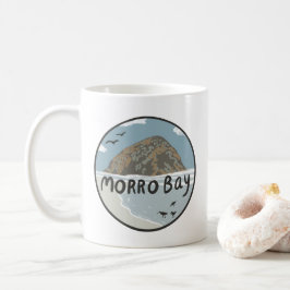 Taza De Café Playa del Ilustracion de Morro Bay Central Califor