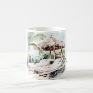 Taza De Café Playa del Océano con Palmeras