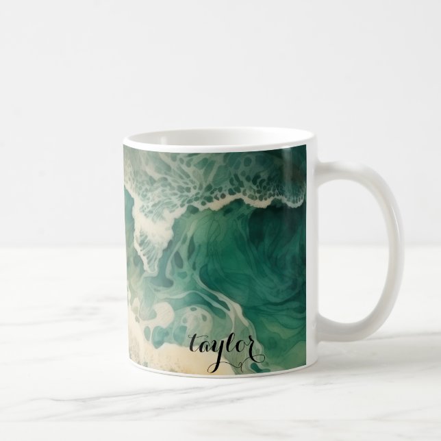 Taza De Café Playa del Océano Verano (Derecha)