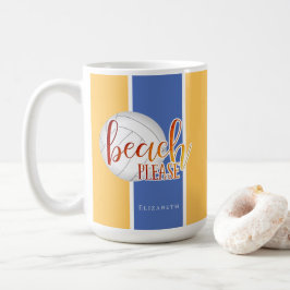 Taza De Café playa divertida diciendo voleibol chica personaliz