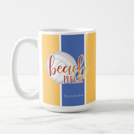 Taza De Café playa divertida diciendo voleibol chica personaliz