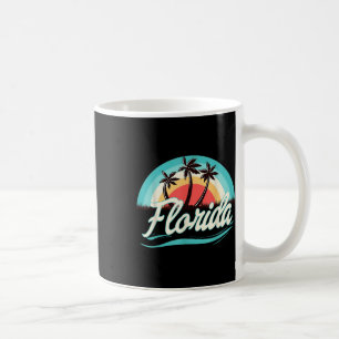 Taza De Café Playa Florida Retro Verano Playa Palm Tree Vintage