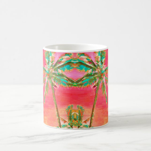 Taza De Café Playa hawaiana de época PixDezines (Centro)