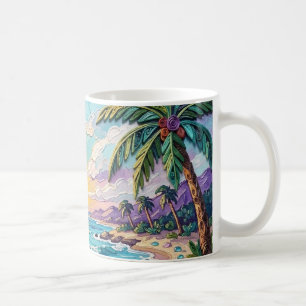 Taza De Café Playa Impasto y puesta de sol y amanecer de vidrio