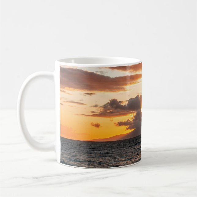 Taza De Café Playa Maui Hawaii Panorámica de la puesta de sol s (Izquierda)