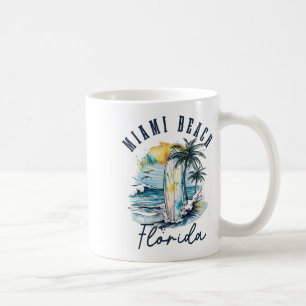 Taza De Café Playa Miami Florida Surf Vintage Surf Playa Surfis