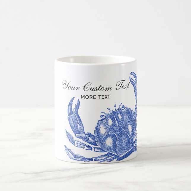 Taza De Café Playa náutica del personalizado del cangrejo azul (Centro)