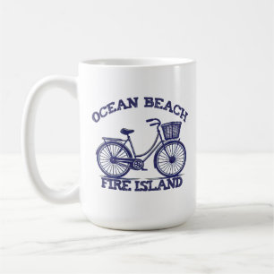 Taza De Café PLAYA OCEÁNICA Fire Island bicicleta verano Long I