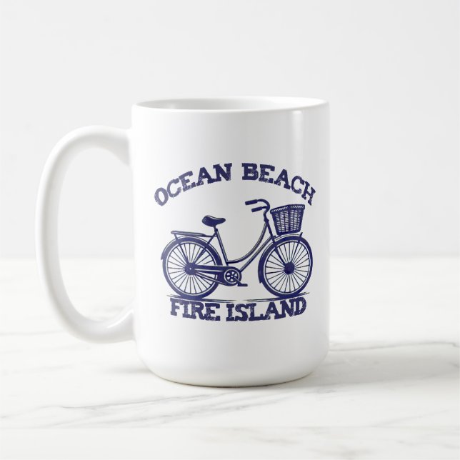 Taza De Café PLAYA OCEÁNICA Fire Island bicicleta verano Long I (Izquierda)