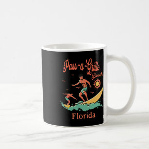 Taza De Café Playa P-a-grille Florida Surfista Surfing Pesca