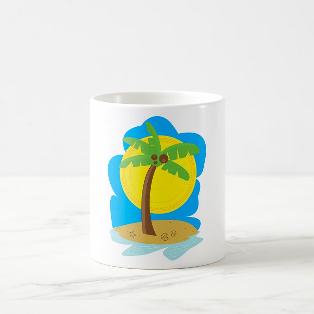 Taza De Café Playa Palm Tree (Subido por el creador)