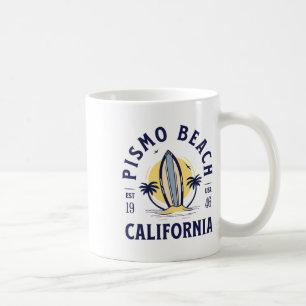 Taza De Café Playa Pismo California Surf Verano Vacaciones Vint