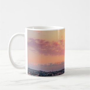 Taza De Café Playa rosa sol de oro cielo de oro hermosas vacaci