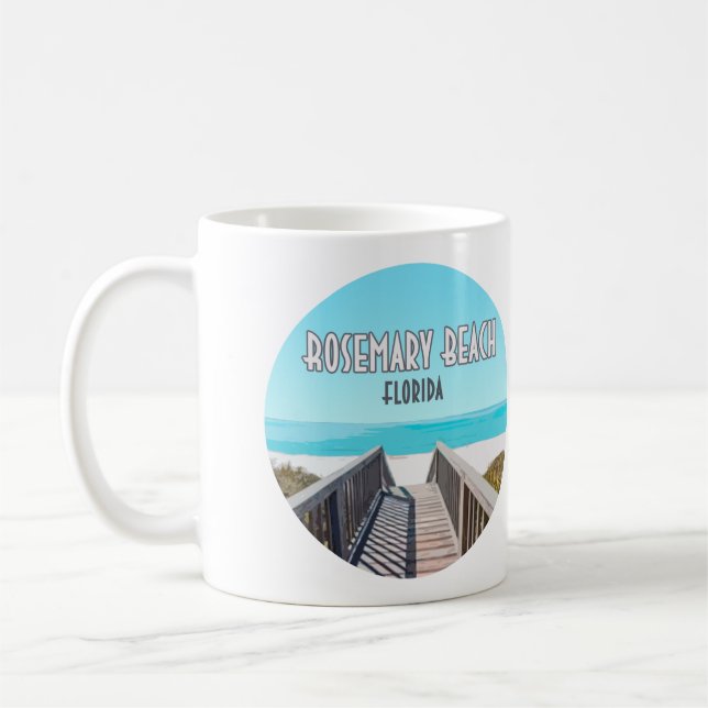 Taza De Café Playa Rosemary Florida Vintage (Izquierda)