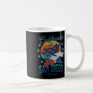 Taza De Café Playa San Diego California Surf Vintage Vacaciones