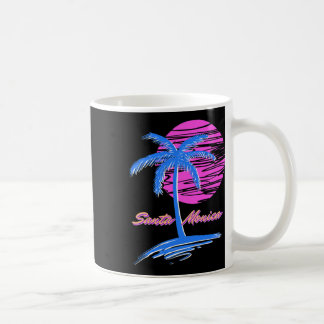 Taza De Café Playa Santa Monica Outrun 80 Vaporwave estético