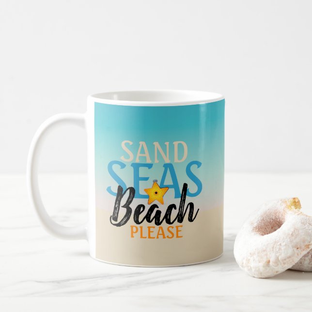 Taza De Café Playa Starfish Sand Seas (Con donut)