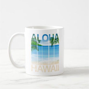 Taza De Café Playa Tropical de Aloha Hawaii