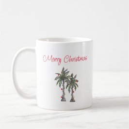 Taza De Café Playa Tropical de Cerezos de Navidad Palm Trees