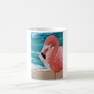 Taza De Café Playa tropical flamingo rosa tazón café