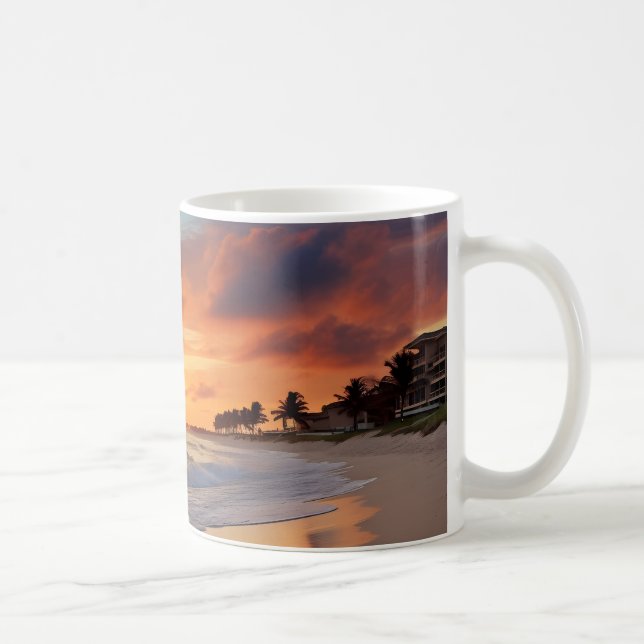 Taza De Café Playa Tropical Sunset (Derecha)