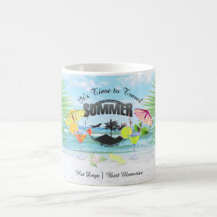 Taza De Café Playa tropical, vacaciones de verano Personalizad