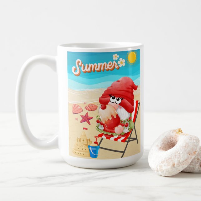 Taza De Café playa, vacaciones (Con donut)