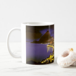 Taza De Café Playa Vintage de Noche en Río de Janeiro, Brasil