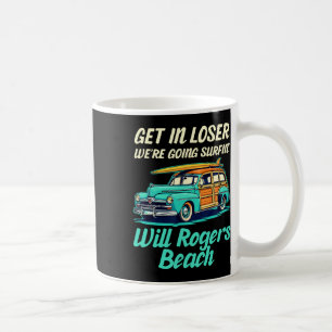 Taza De Café Playa Will Rogers California Olas Mujeres Hombres