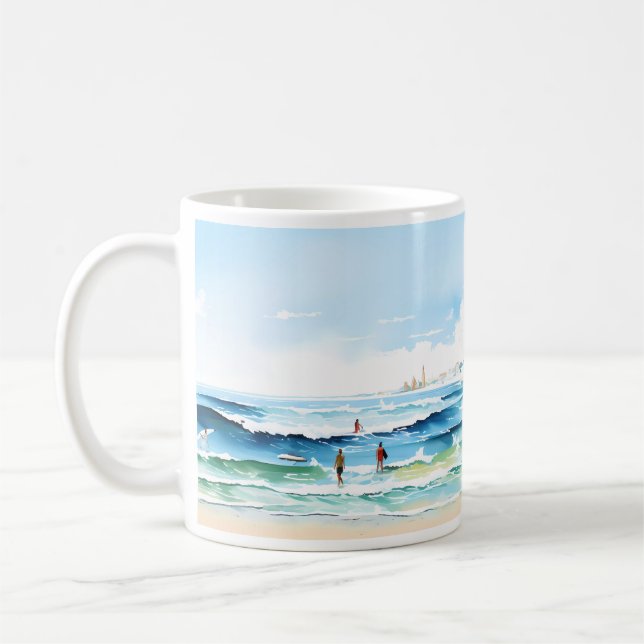 Taza De Café Playa Y Ola (Izquierda)
