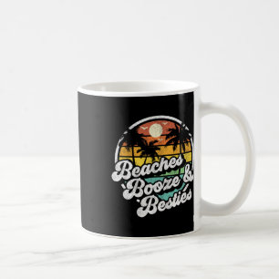 Taza De Café Playas Booze Y Besties Funny Retro 70 Beach Wo