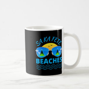 Taza De Café Playas de Sa Ka Fete - Bandera de Santa Lucía Sung