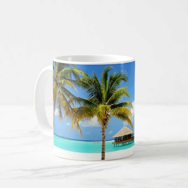 Taza De Café Playas tropicales | Isla y Laguna, Maldivas (Anverso izquierdo)