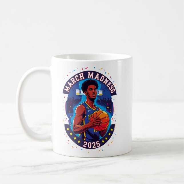 Taza De Café Playera de Mujer Locura de marzo Baloncesto (Izquierda)