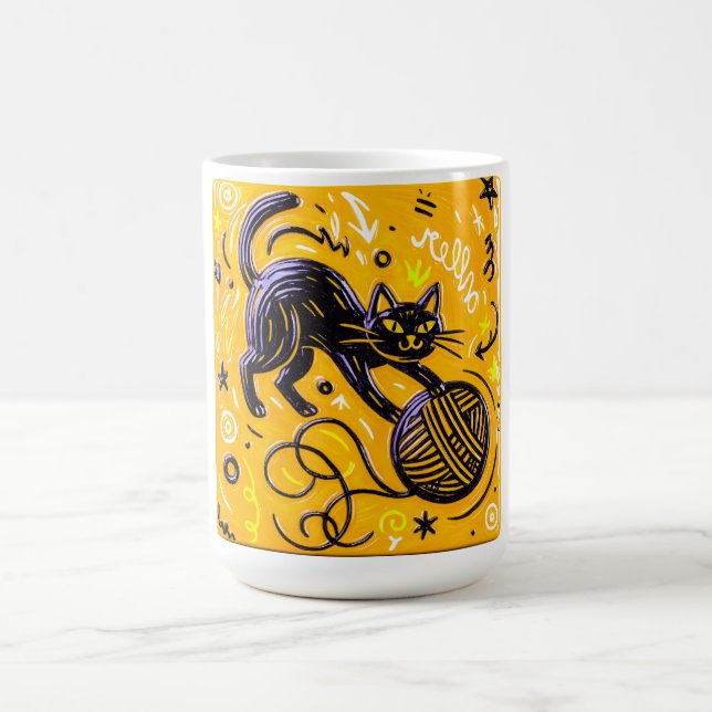 Taza De Café Playful Cat Yarn Ball (Centro)