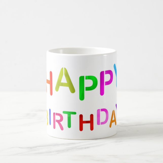 Taza De Café Playful Happy Birthday Text (Centro)