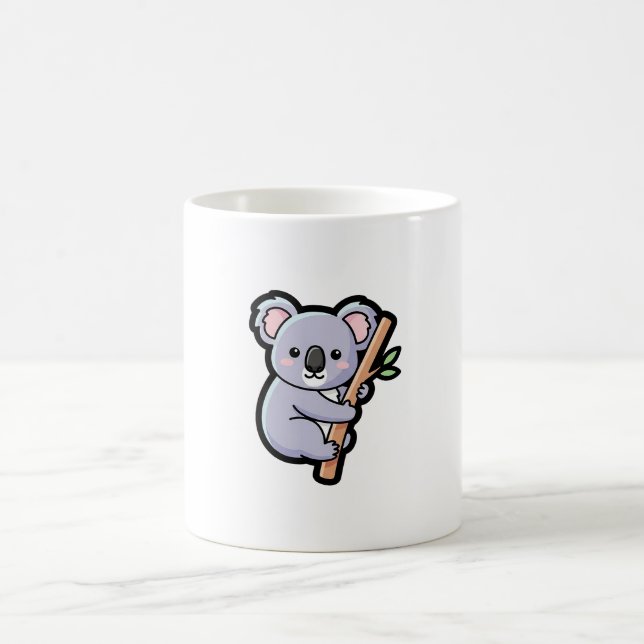Taza De Café Playful Koala – Cute Kawaii Illustration (Centro)