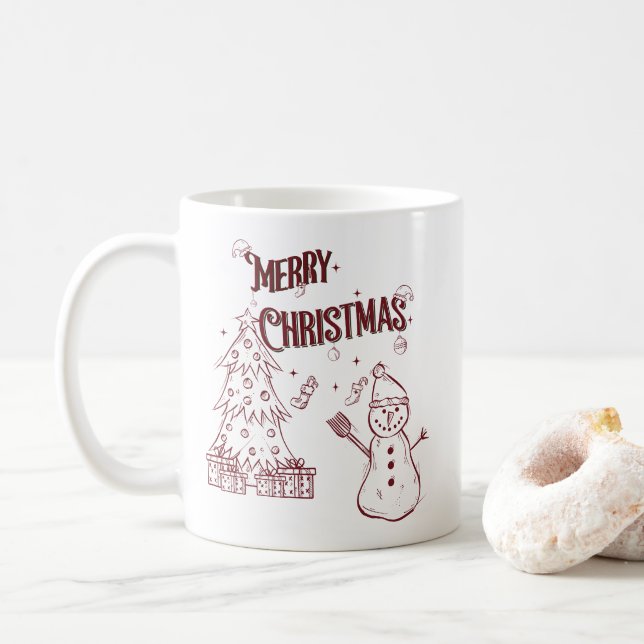 Taza De Café Playful Merry Christmas (Con donut)