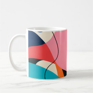 Taza De Café Playful Pink Teal Blue Organic Abstract