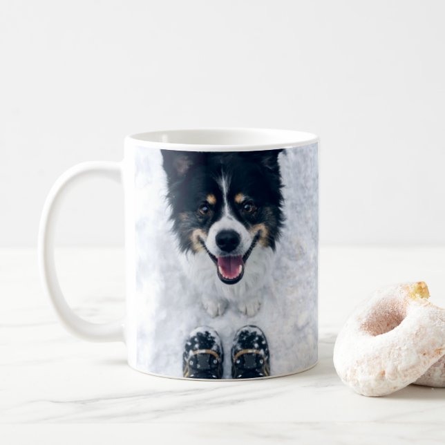 Taza De Café Playful Puppy Coffee Mug | Cute Dog Mug (Con donut)