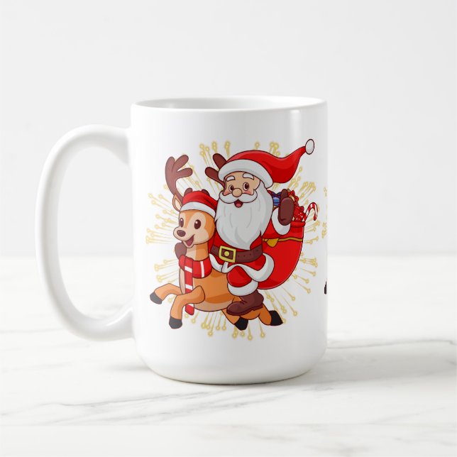 Taza De Café **"Playful Santa Claus Design – Fun and Festive Ch (Izquierda)