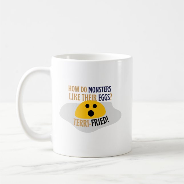 Taza De Café Playful Simple Humor Dad Jokes Monsters Punny (Izquierda)